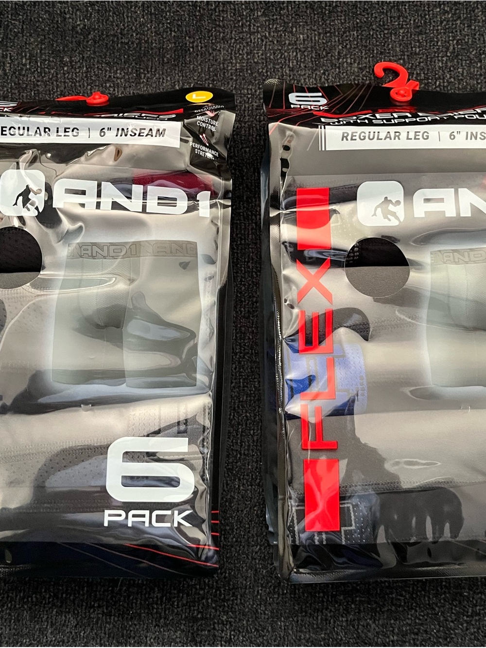 AND1 Men's 6-Pack Performance Boxer Briefs (2 Packs)
